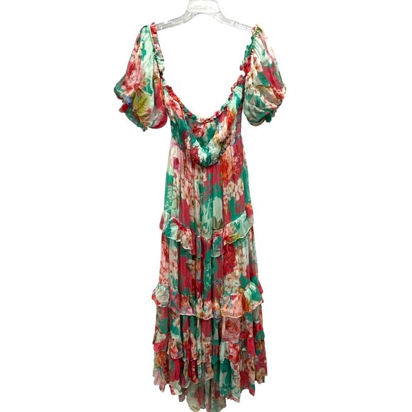 Rococo Sand $565 Floral Off-Shoulder Maxi Dress Medium NWT - Picture 2 of 9